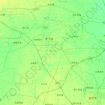 新河县地形图、海拔、地势