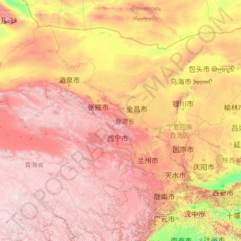 甘肃省地形图、海拔、地势