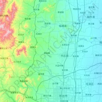 内丘县地形图、海拔、地势