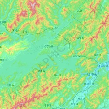 千岛湖地形图、海拔、地势