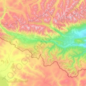 сельское поселение Монды地形图、海拔、地势