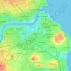 南泰因賽德地形图、海拔、地势