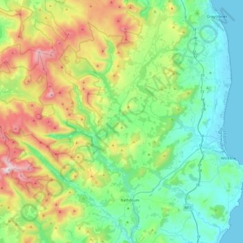 The Municipal District of Wicklow地形图、海拔、地势