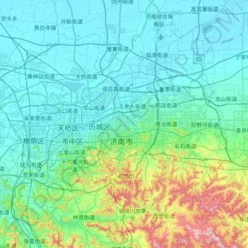 济南高新技术产业开发区地形图、海拔、地势