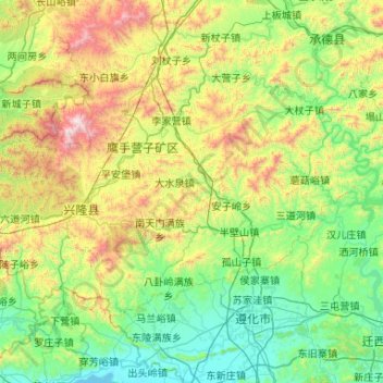 兴隆县地形图、海拔、地势