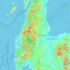 素叻他尼府地形图、海拔、地势