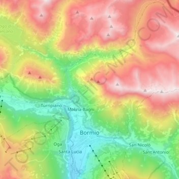 Bormio地形图、海拔、地势