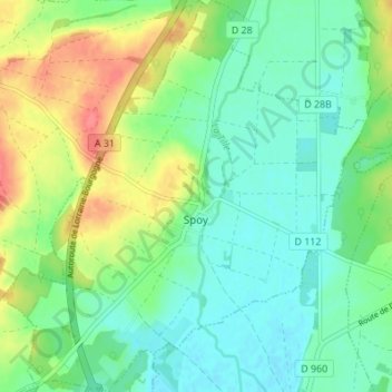 Spoy地形图、海拔、地势
