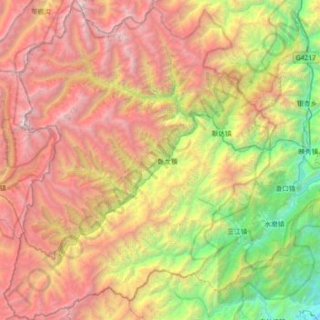 卧龙自然保护区地形图、海拔、地势