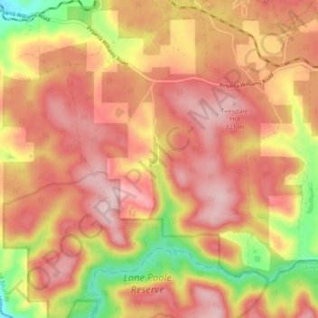 Teesdale地形图、海拔、地势