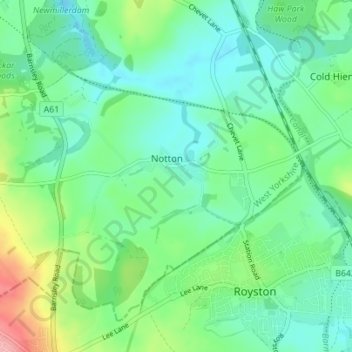 Notton地形图、海拔、地势