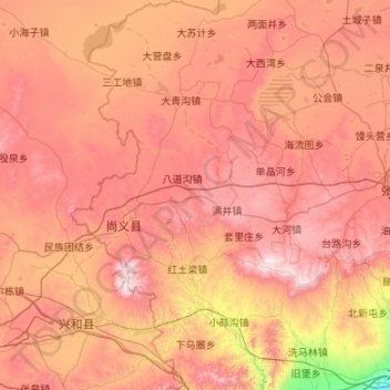 尚义县地形图、海拔、地势