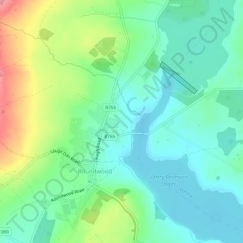 Togher Beg地形图、海拔、地势