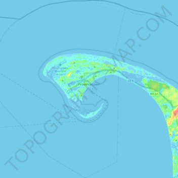 Provincetown地形图、海拔、地势