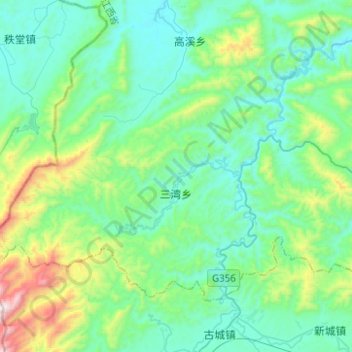 三湾乡地形图、海拔、地势