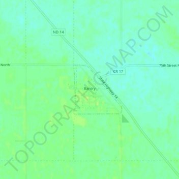 Bantry地形图、海拔、地势