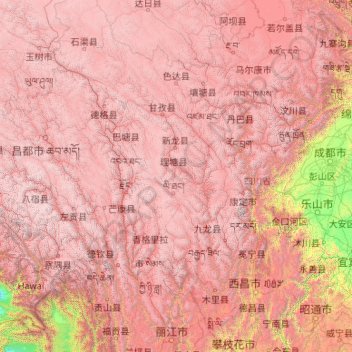 雅砻江地形图、海拔、地势
