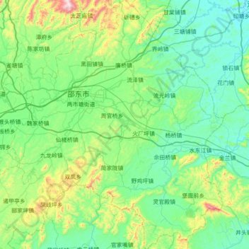 邵东市地形图、海拔、地势
