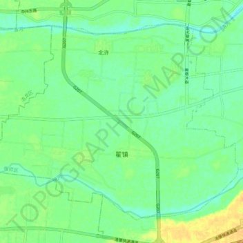 翟镇镇地形图、海拔、地势