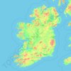 爱尔兰地形图、海拔、地势