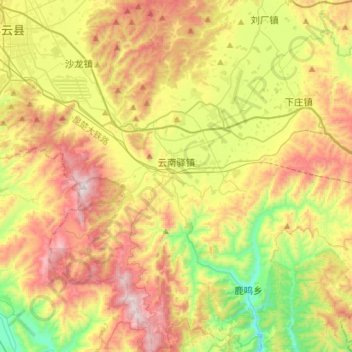 云南驿镇地形图、海拔、地势