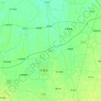 巨鹿县地形图、海拔、地势