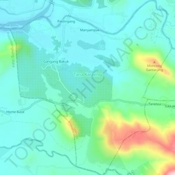 Tana Karaeng地形图、海拔、地势