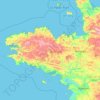 Bretagne地形图、海拔、地势