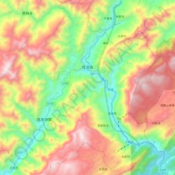 桂溪镇地形图、海拔、地势