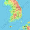 韩国 / 南韓地形图、海拔、地势