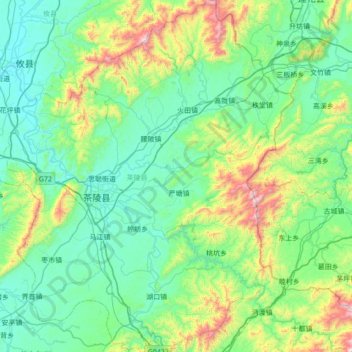 茶陵县地形图、海拔、地势