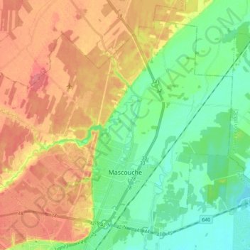 Mascouche地形图、海拔、地势