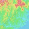 古座川町地形图、海拔、地势