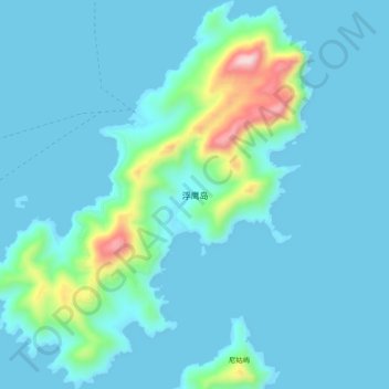 浮鹰岛地形图、海拔、地势