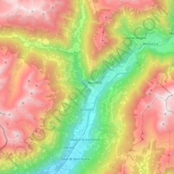 Grosotto地形图、海拔、地势