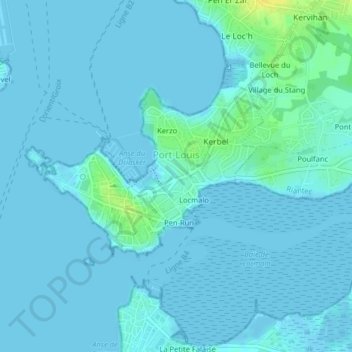 Port-Louis地形图、海拔、地势
