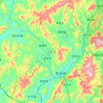 松溪县地形图、海拔、地势