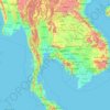 泰国/泰國地形图、海拔、地势