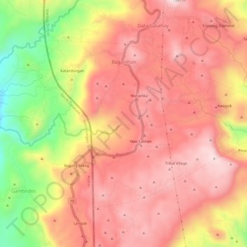 Baganihan地形图、海拔、地势