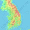 朝鲜半岛地形图、海拔、地势