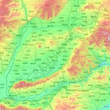 运城市地形图、海拔、地势
