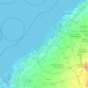 دبي地形图、海拔、地势