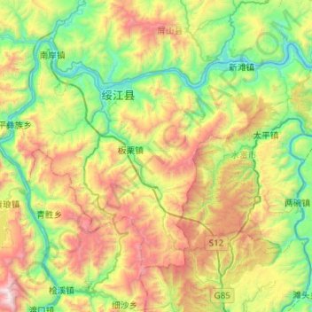 绥江县地形图、海拔、地势