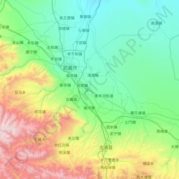 凉州区地形图、海拔、地势