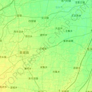 阜城县地形图、海拔、地势