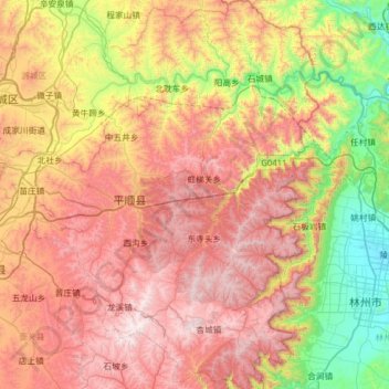 平顺县地形图、海拔、地势