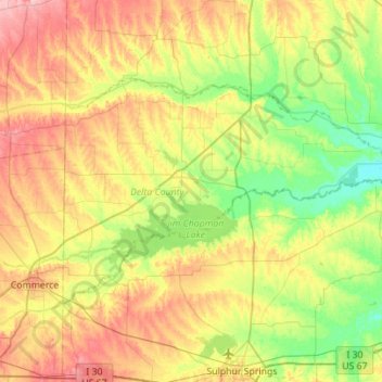 Delta County地形图、海拔、地势