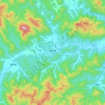 弥陀镇地形图、海拔、地势