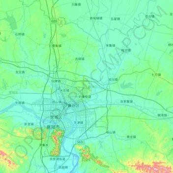 襄州区地形图、海拔、地势