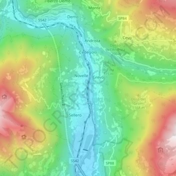 Cedegolo地形图、海拔、地势